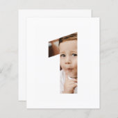 Minimales Foto Nummer 1 Geburtstag Einladung (Vorne/Hinten)