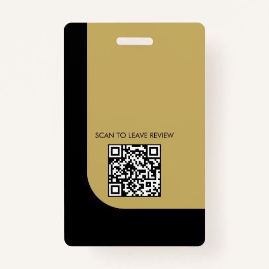 Minimales Foto QR-Abzeichen für Schwarz-Gold-Notar Ausweis (Rückseite)