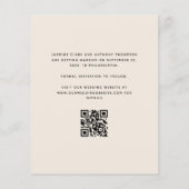 Minimales Foto QR Beige Save the Date (Rückseite)