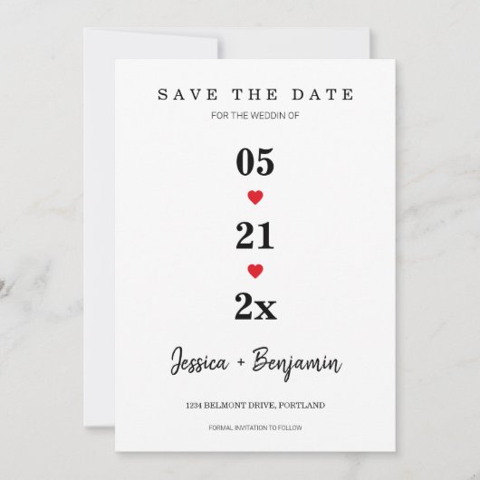 Minimales Foto Save the Date (Vorderseite)