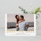 Minimales Foto Save the Date Folieneinladung (Stehend vorne)