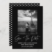 Minimales Foto Save the Date | Schwarz und Weiß (Vorne/Hinten)