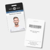 Minimales Foto und Abzeichen für Mitarbeiter Ausweis (Vorder- & Rückseite)