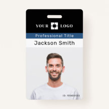 Minimales Foto und Abzeichen für Mitarbeiter