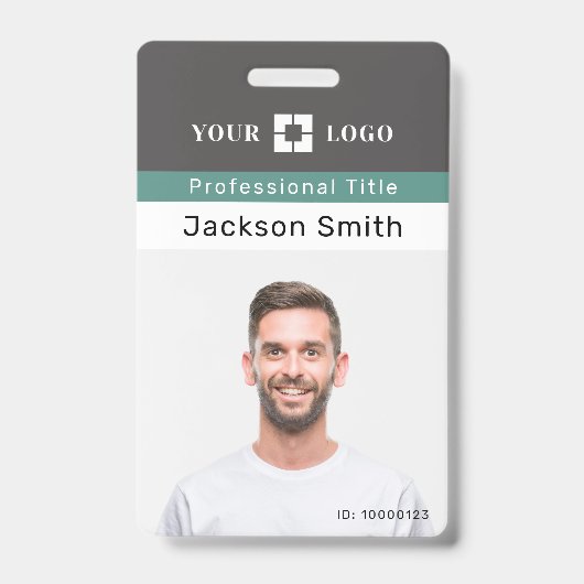 Minimales Foto und Abzeichen für Mitarbeiter Ausweis (Vorderseite)