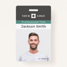 Minimales Foto und Abzeichen für Mitarbeiter