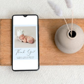 Minimales Foto Vielen Dank Baby Boy Birth Ankündigung