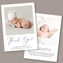 Minimales Foto Vielen Dank für Ihre Geburt Ankündigung