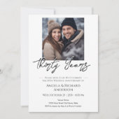 Minimales Foto zum 30. Jubiläum Einladung (Vorderseite)