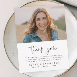 Minimales Foto zur Beerdigung Dankeschön Karte