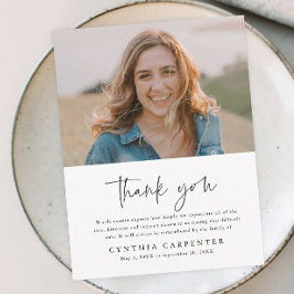 Minimales Foto zur Beerdigung Dankeskarte