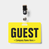 Minimales "GÄSTES" Abzeichen Ausweis (Vorderseite mit Clip)
