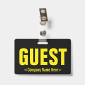 Minimales "GÄSTES" Abzeichen Ausweis (Rückseite mit Clip)