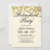 Minimales Gold-Glitzer-Renten-Party Einladung (Vorderseite)