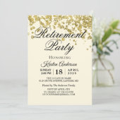 Minimales Gold-Glitzer-Renten-Party Einladung (Stehend Vorderseite)