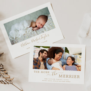 Minimales Gold mehr die Merrier Birth Ankündigung
