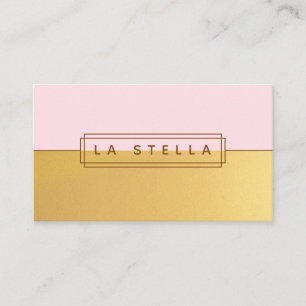 Minimales Gold u. Rosa spalteten   geometrische Visitenkarte