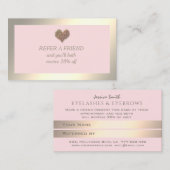 Minimales Goldenes Referenzkartenherz Empfehlungskarte (Vorne/Hinten)