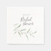 Minimales Grün rustikales Brautparty Party Serviette (Vorderseite)