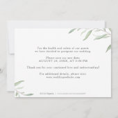 Minimales grünes Foto ändern das Datum Zurückgeste Einladung (Rückseite)