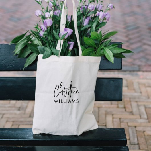 Minimales handgeschriebenes Skript für Signature M Tragetasche