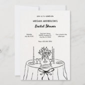 Minimales handgezogenes Brautparty Einladung (Vorderseite)