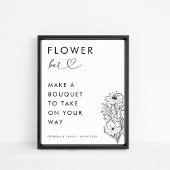 Minimales Heart Script Bloom Blume Bar Wedding Sig Poster