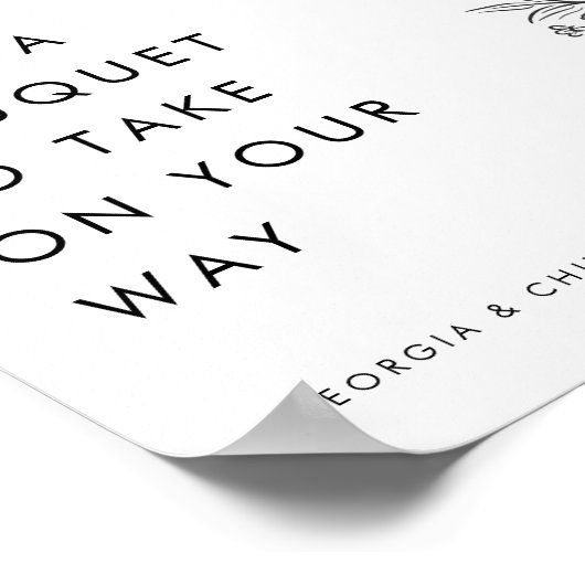 Minimales Heart Script Bloom Blume Bar Wedding Sig Poster (Ecke)