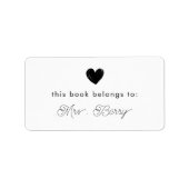 Minimales Herz dieses Buches gehört zu buchen Adressaufkleber (Vorne)