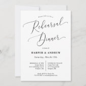 Minimales Hochzeitessen Probe Dinner Einladung (Vorderseite)