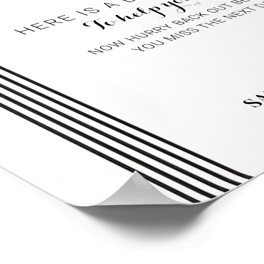 Minimales Hochzeitsbadezimmerzeichen Poster (Ecke)