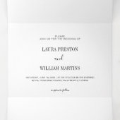 Minimales Hochzeitsfest mit UAWG und Details Dreifach Gefaltete Einladung (Innenseite Mitte)