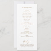 Minimales Hochzeitsprogramm für Elegante Kalligraf Einladung (Rückseite)