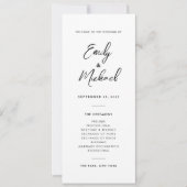 Minimales Hochzeitsprogramm für Elegante Kalligraf Einladung (Vorderseite)