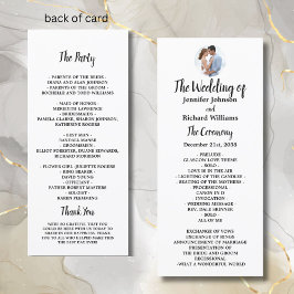 Minimales Hochzeitsprogramm für elegantes Foto