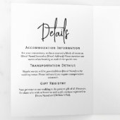 Minimales Hochzeitsprogramm Schwarz/Weiß Elegant Dreifach-gefaltete Programmkarte (Innen Erste Seite)