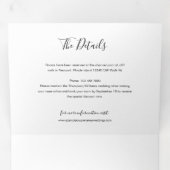 Minimales Hochzeitsstich mit UAWG QR Code & Detail Dreifach Gefaltete Einladung (Innen Erste Seite)