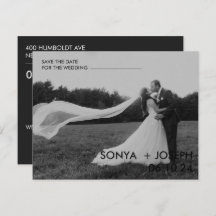 Minimales Hochzeitstil-Foto Speichern Sie die Datu