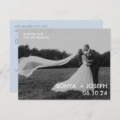 Minimales Hochzeitstil-Foto Speichern Sie die Datu (Vorne/Hinten)