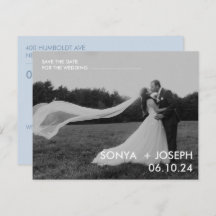 Minimales Hochzeitstil-Foto Speichern Sie die Datu