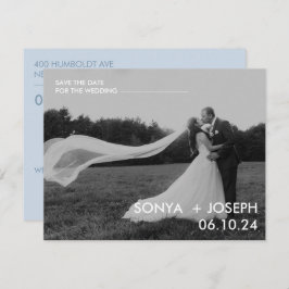 Minimales Hochzeitstil-Foto Speichern Sie die Datu