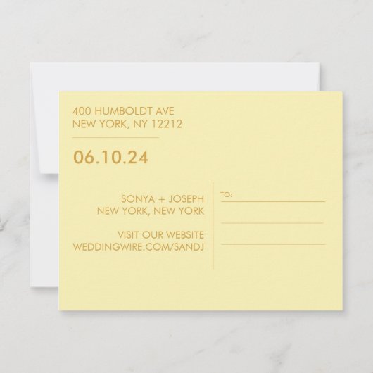 Minimales Hochzeitstil-Foto Speichern Sie die Datu (Rückseite)