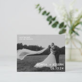 Minimales Hochzeitstil-Foto Speichern Sie die Datu (Stehend Vorderseite)