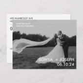 Minimales Hochzeitstil-Foto Speichern Sie die Datu (Vorne/Hinten)