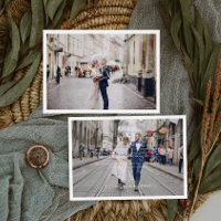 Minimales Hochzeitstil mit Aufkleber - Foto Dankes