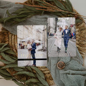 Minimales Hochzeitstil mit Aufkleber - Foto Dankes Folieneinladung