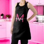 Minimales Hot Pink Black Modernes Typografisches M Schürze<br><div class="desc">Erhöhen Sie Ihren Küchenstil mit unserer Minimal Hot Pink Modern Typographic Monogram Schürze! Diese Schürze ist mit einem schlanken, minimalistischen Design in kühlem, heißem Rosa personalisiert mit Ihrem Monogramm in einem modernen typografischen Schriftart. Er ist perfekt zum Kochen, Backen oder Grillen geeignet und kombiniert Mode und Funktion mit verstellbaren Gurten...</div>