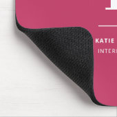 Minimales Hot Pink Modernes Typografisches Monogra Mousepad (Ecke)