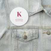 Minimales Hot Pink Modernes Typografisches Monogra Namensschild (Beispiel)