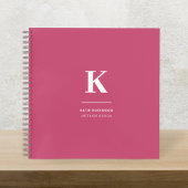 Minimales Hot Pink Modernes Typografisches Monogra Notizblock
